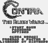 Contra - The Alien Wars Title Screen